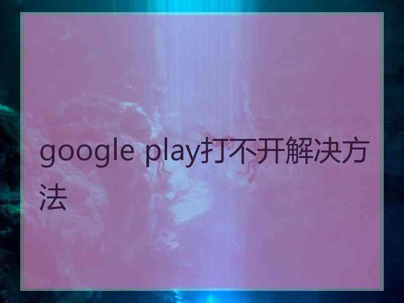 google play打不开解决方法