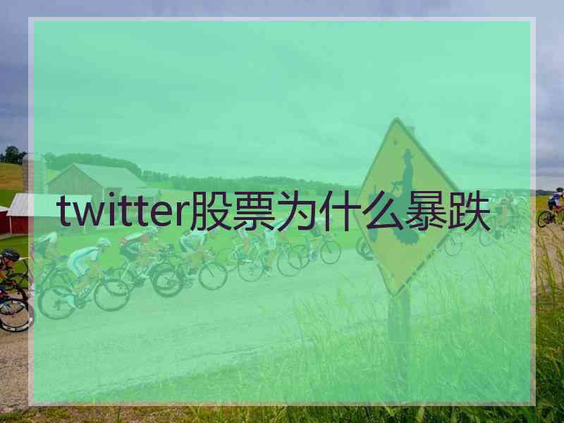 twitter股票为什么暴跌