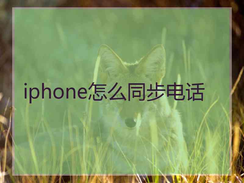 iphone怎么同步电话