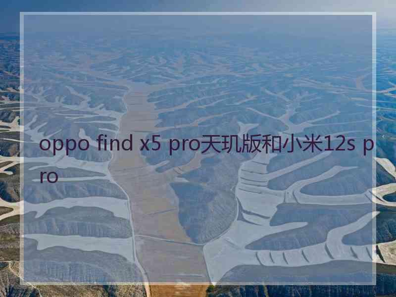 oppo find x5 pro天玑版和小米12s pro