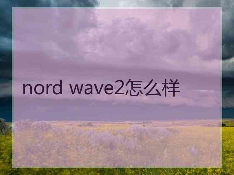 nord wave2怎么样