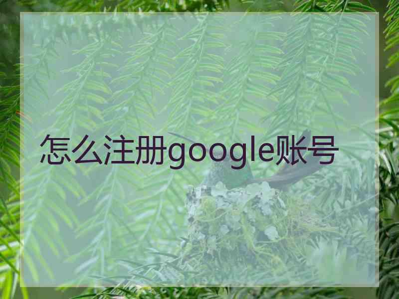 怎么注册google账号