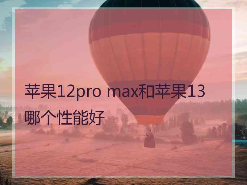 苹果12pro max和苹果13哪个性能好