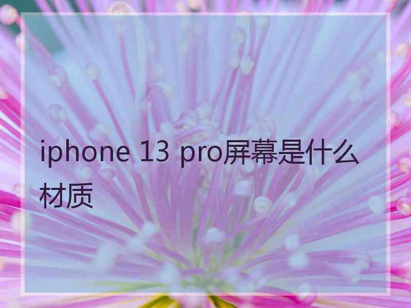 iphone 13 pro屏幕是什么材质