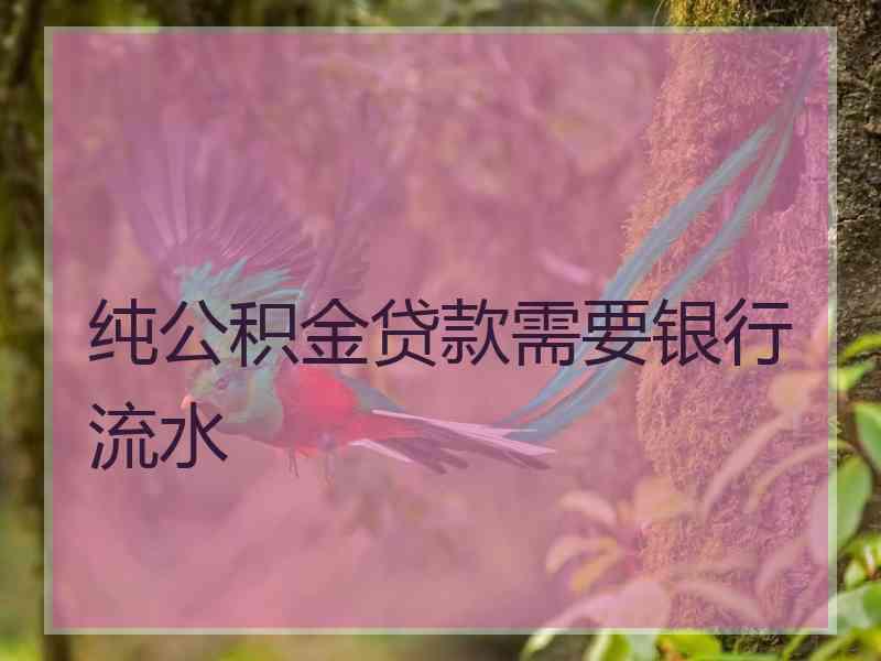 纯公积金贷款需要银行流水