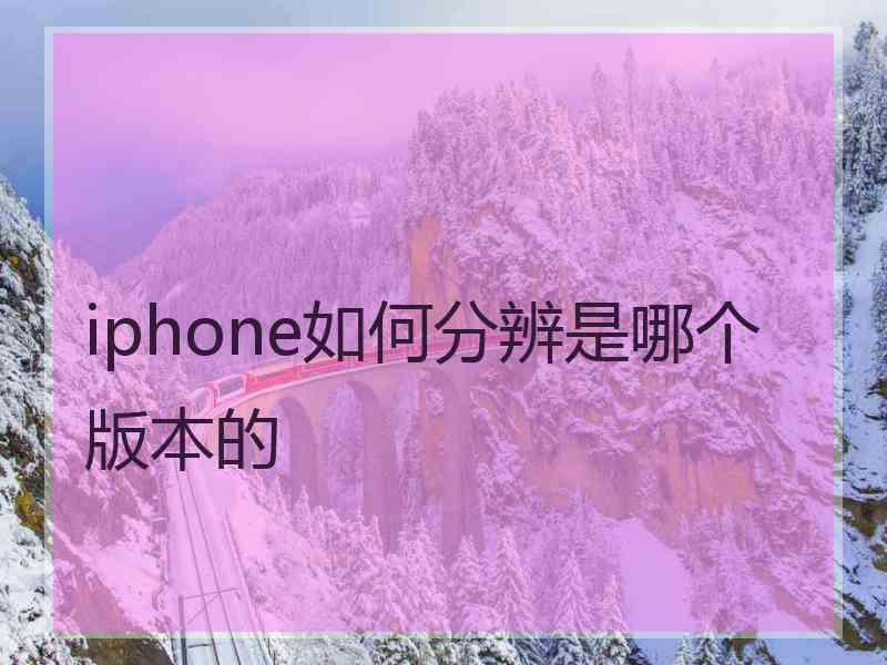 iphone如何分辨是哪个版本的