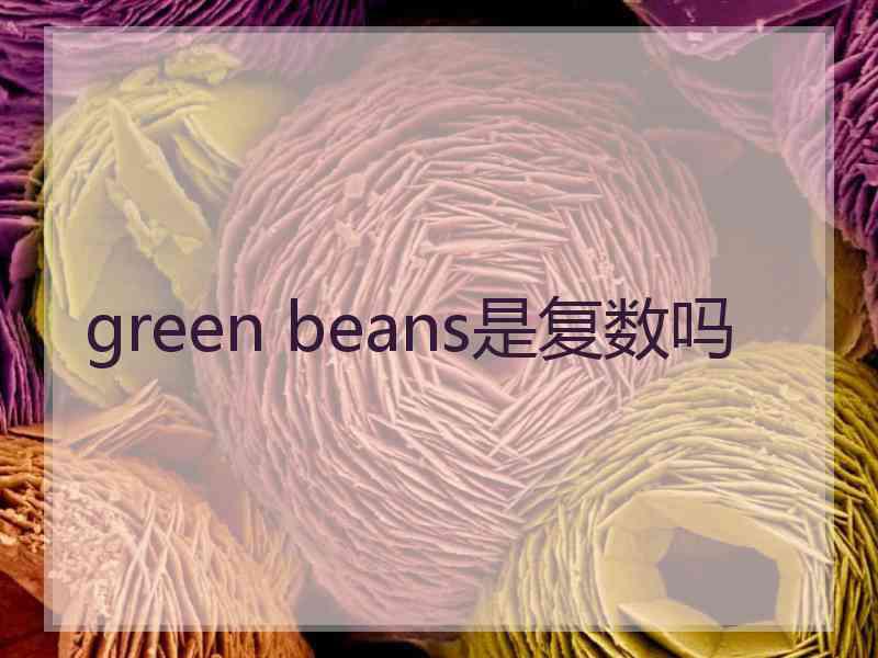 green beans是复数吗