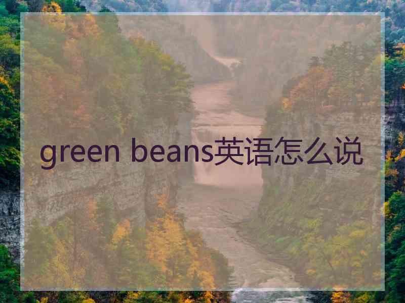 green beans英语怎么说