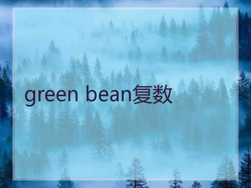 green bean复数