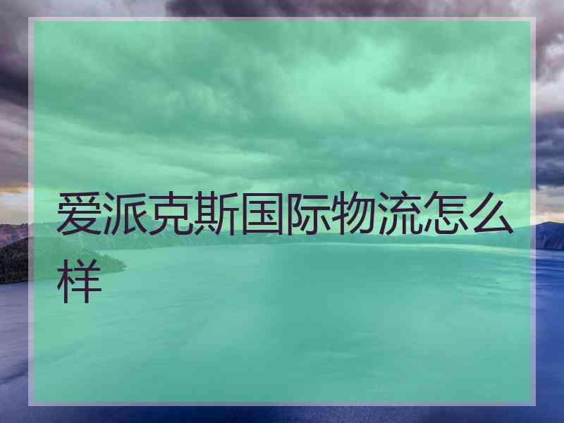 爱派克斯国际物流怎么样