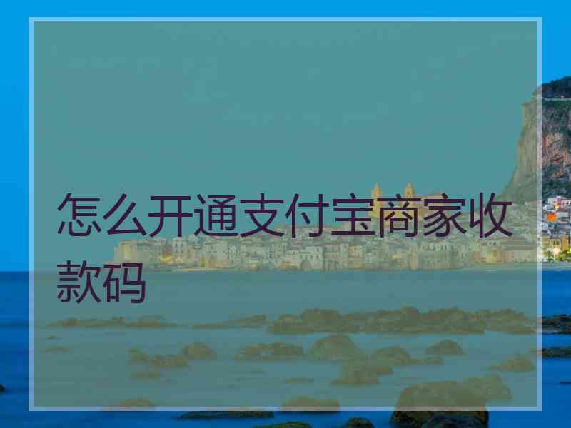 怎么开通支付宝商家收款码