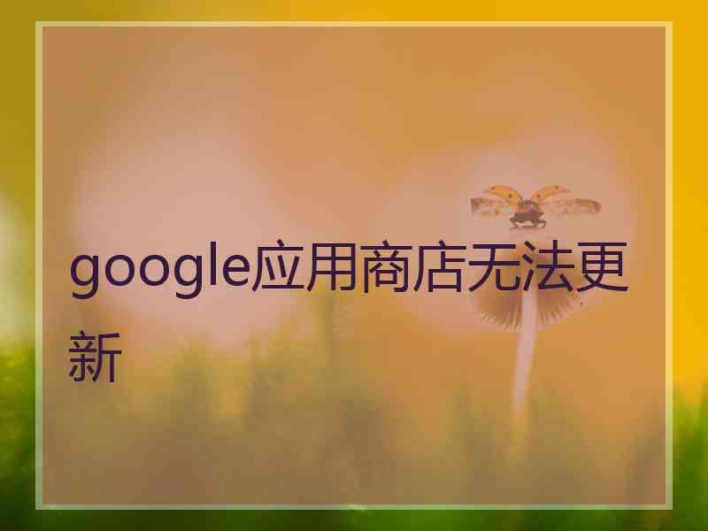 google应用商店无法更新