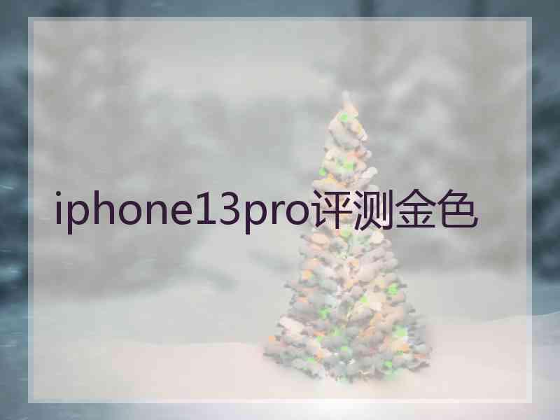 iphone13pro评测金色