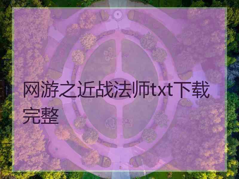 网游之近战法师txt下载完整