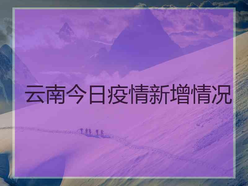 云南今日疫情新增情况