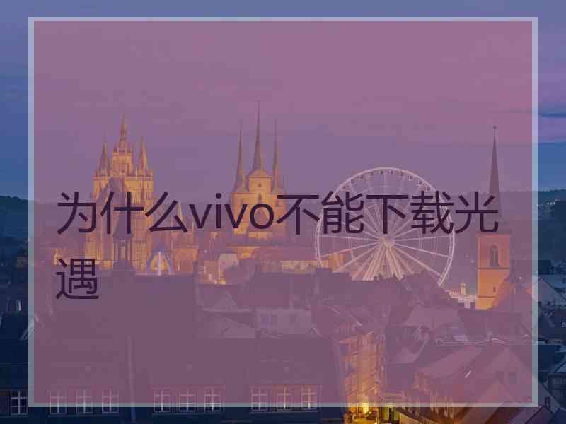 为什么vivo不能下载光遇