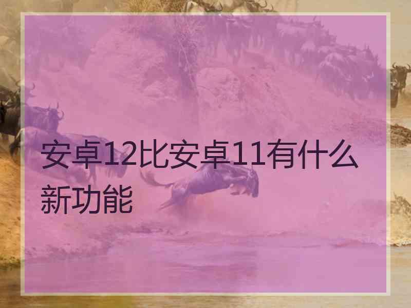 安卓12比安卓11有什么新功能