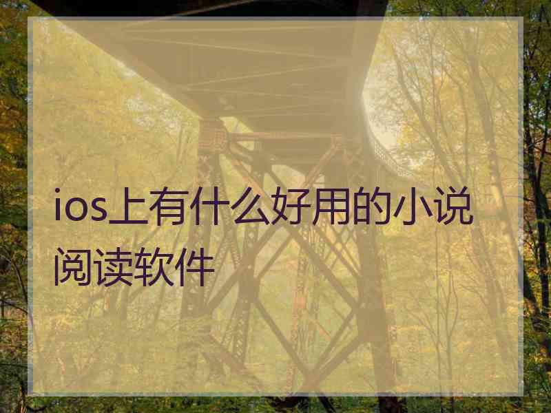 ios上有什么好用的小说阅读软件