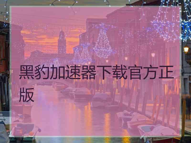 黑豹加速器下载官方正版