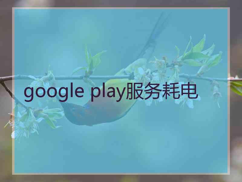 google play服务耗电