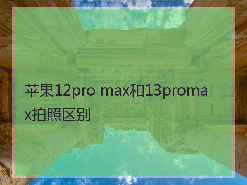 苹果12pro max和13promax拍照区别