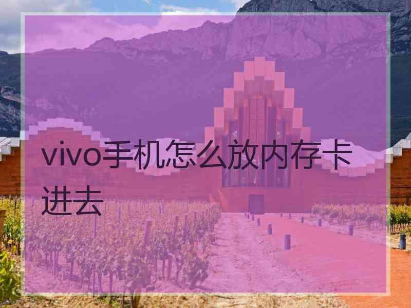 vivo手机怎么放内存卡进去