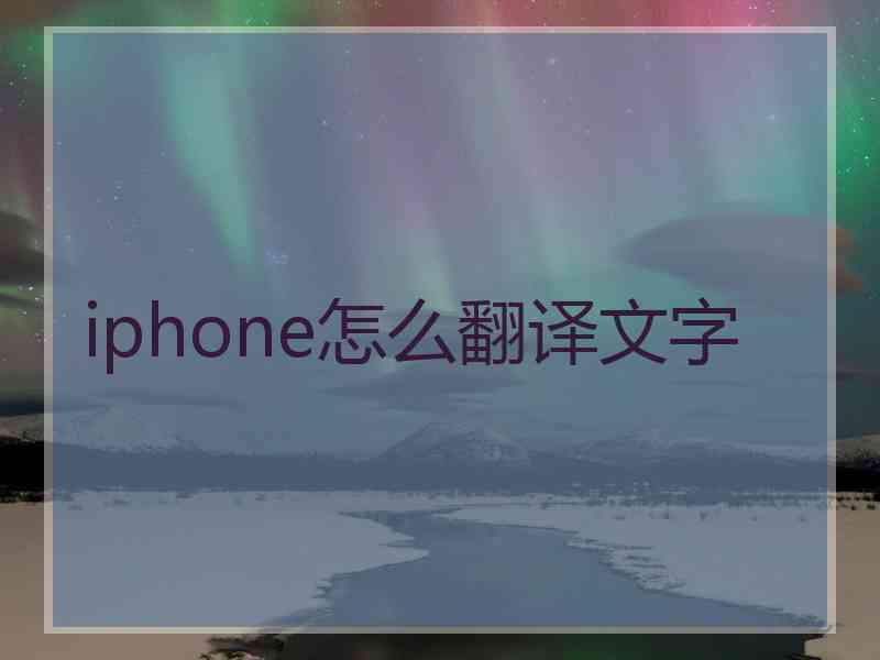 iphone怎么翻译文字