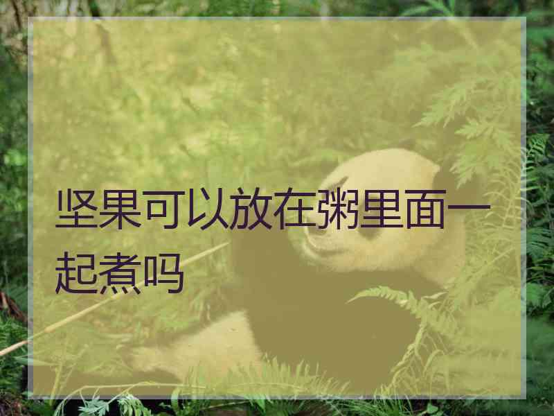 坚果可以放在粥里面一起煮吗