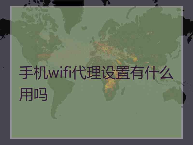 手机wifi代理设置有什么用吗