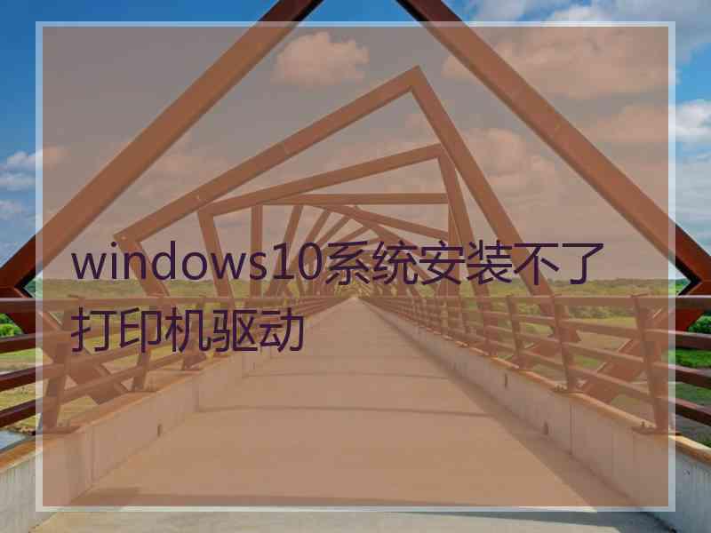 windows10系统安装不了打印机驱动