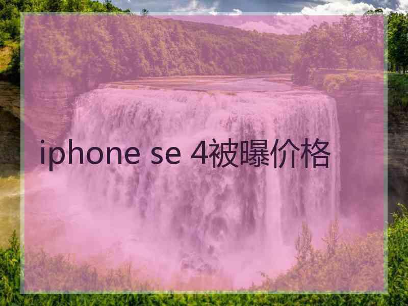 iphone se 4被曝价格