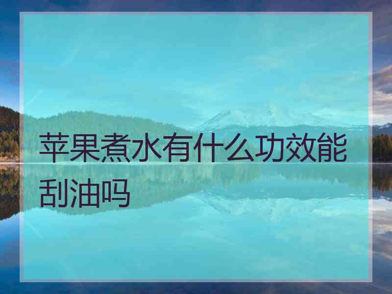 苹果煮水有什么功效能刮油吗