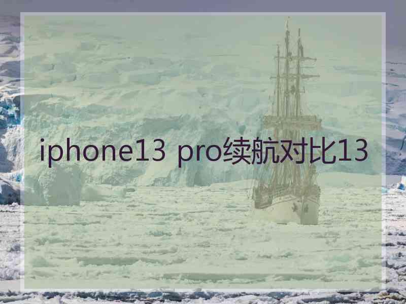 iphone13 pro续航对比13