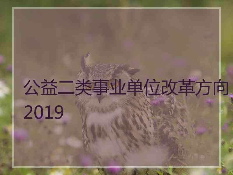 公益二类事业单位改革方向2019