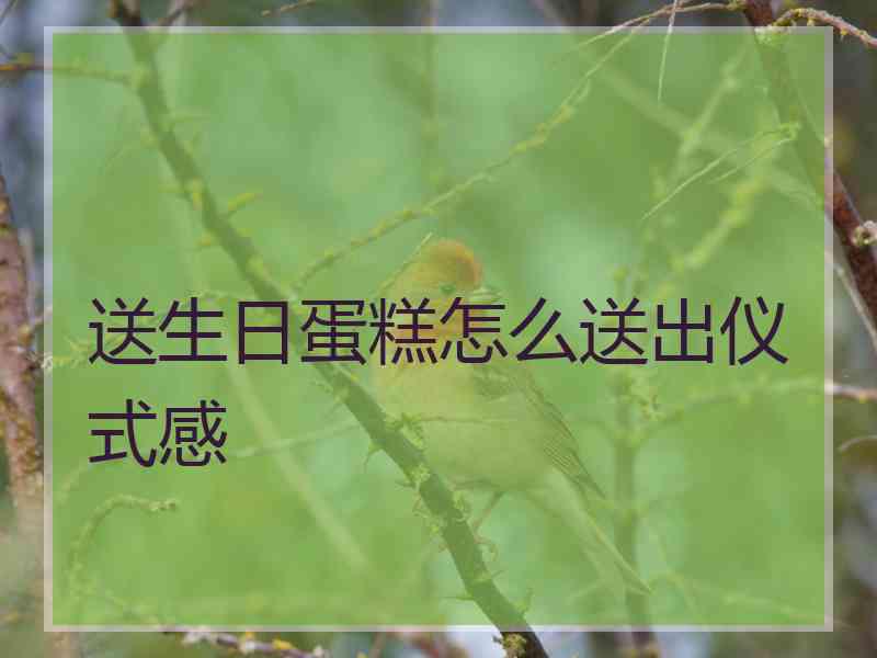 送生日蛋糕怎么送出仪式感