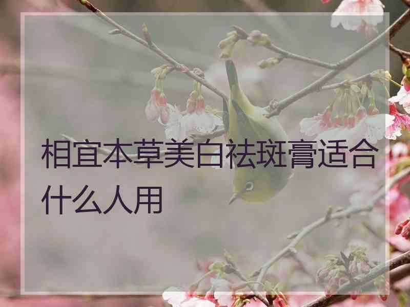 相宜本草美白祛斑膏适合什么人用