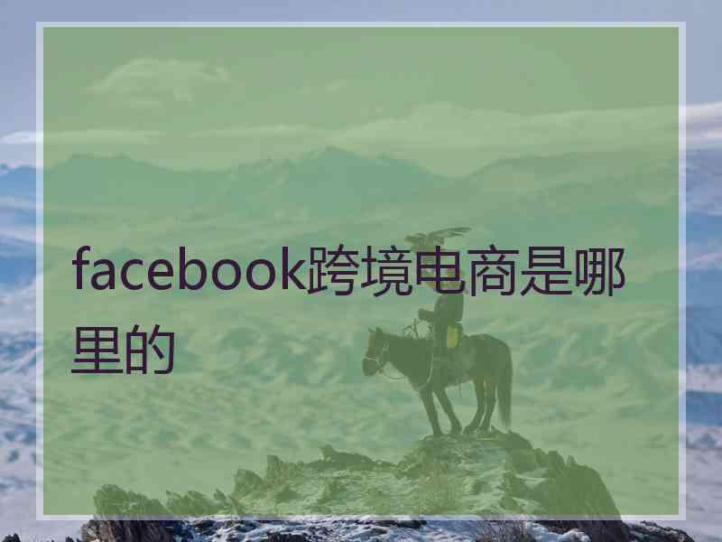 facebook跨境电商是哪里的