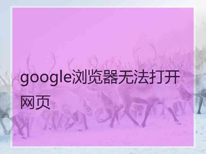 google浏览器无法打开网页