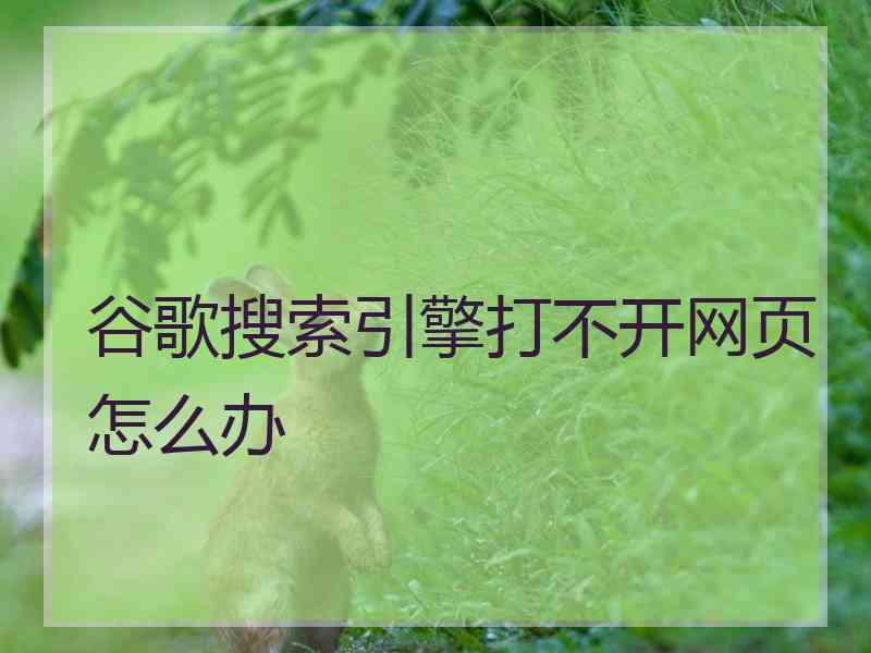 谷歌搜索引擎打不开网页怎么办