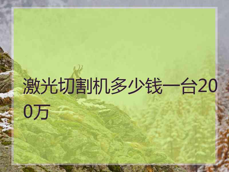 激光切割机多少钱一台200万