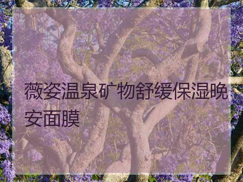 薇姿温泉矿物舒缓保湿晚安面膜