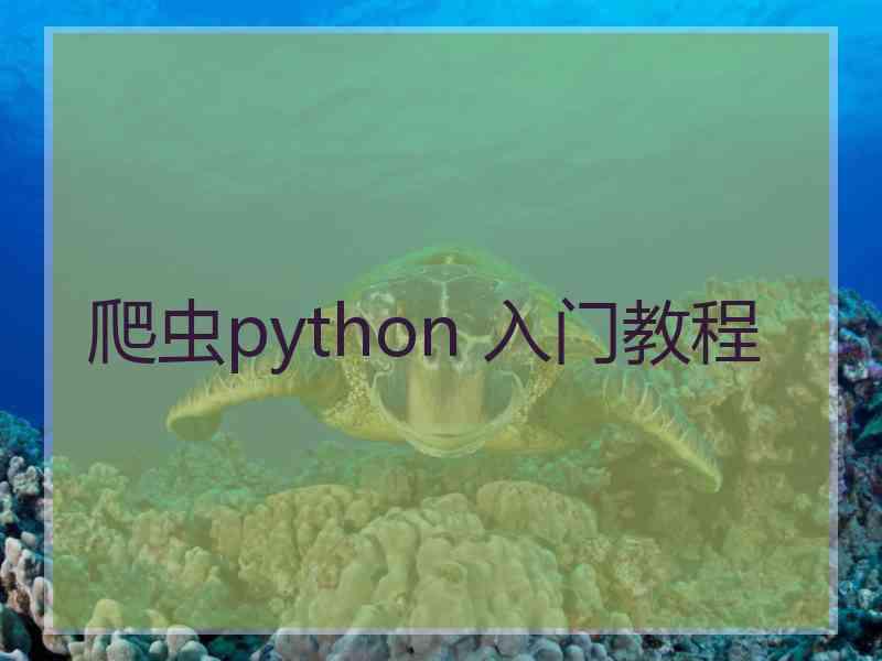 爬虫python 入门教程