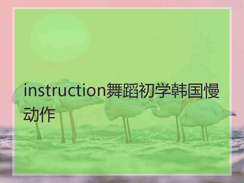 instruction舞蹈初学韩国慢动作