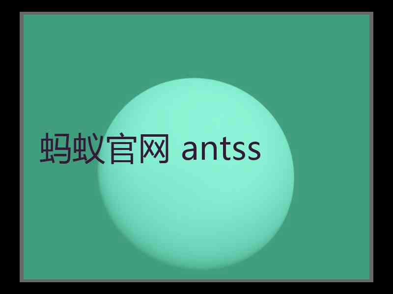 蚂蚁官网 antss