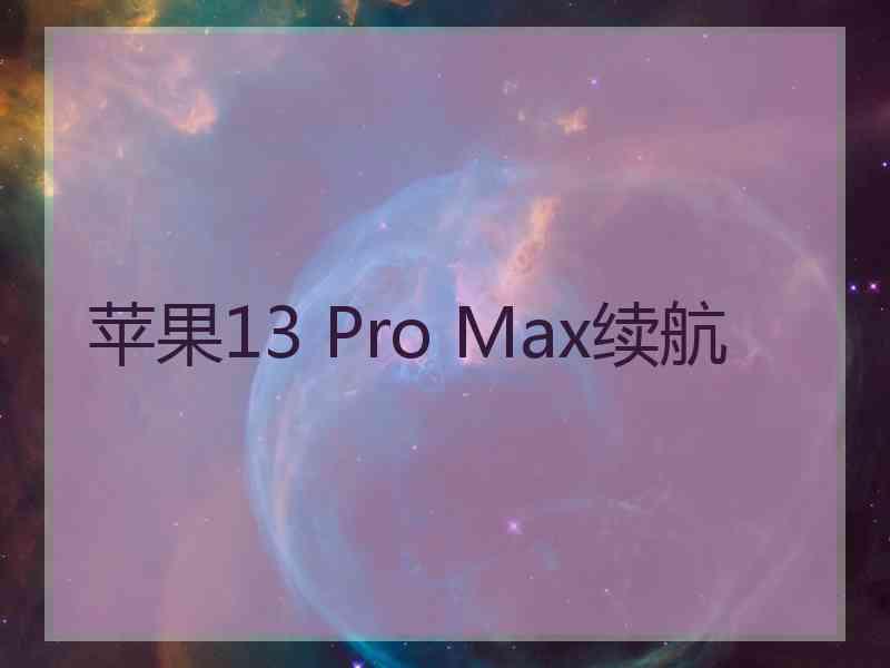 苹果13 Pro Max续航