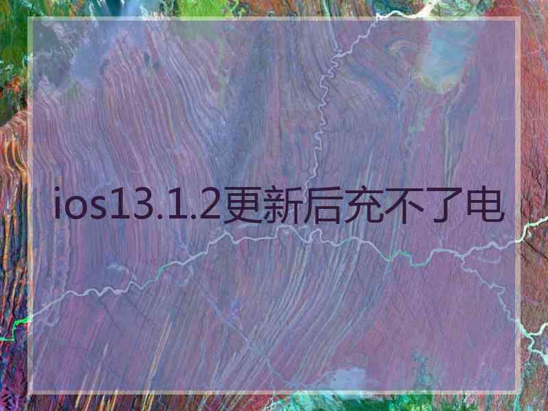 ios13.1.2更新后充不了电