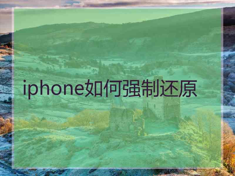 iphone如何强制还原