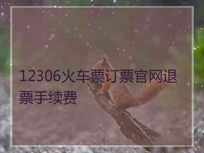 12306火车票订票官网退票手续费