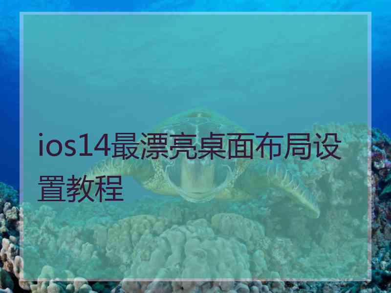 ios14最漂亮桌面布局设置教程