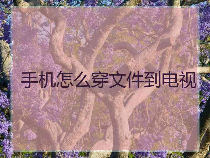 手机怎么穿文件到电视